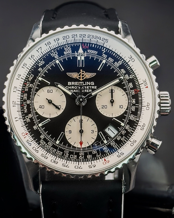 Breitling Navitimer Chronograph 42MM Black Dial Rubber Strap (A23322)