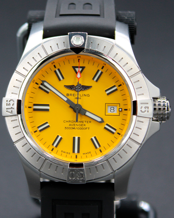 Breitling Avenger Seawolf 45MM Yellow Dial Rubber Strap (A17319)