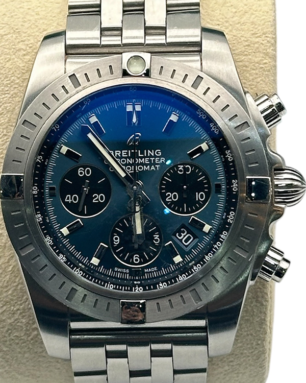 Breitling Chronomat 44MM Blue Dial Steel Bracelet (AB0115)