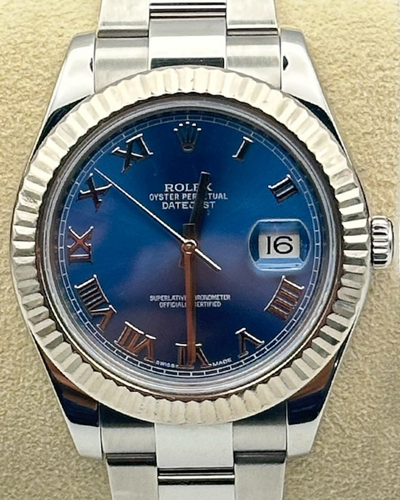 2015 Rolex Datejust 41MM Blue Dial Oyster Bracelet (126334)