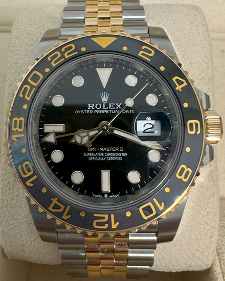 2024 Rolex GMT-Master II "Bumblebee" 40MM Black Dial Two-Tone Jubilee Bracelet (126713GRNR)