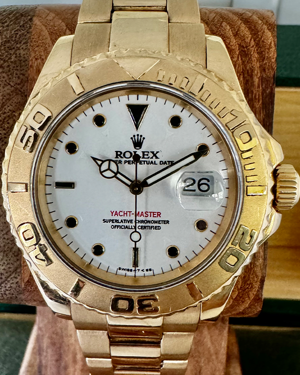 2000 (P serial) Rolex Yacht-Master 40MM White Dial Yellow Gold Bracelet (16628)