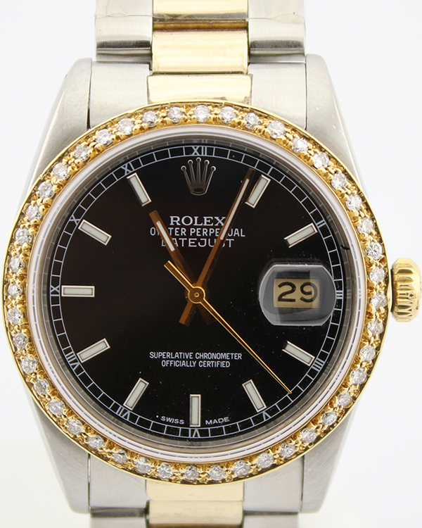 Rolex Datejust 36MM Black Dial Two-Tone Bracelet (16013)