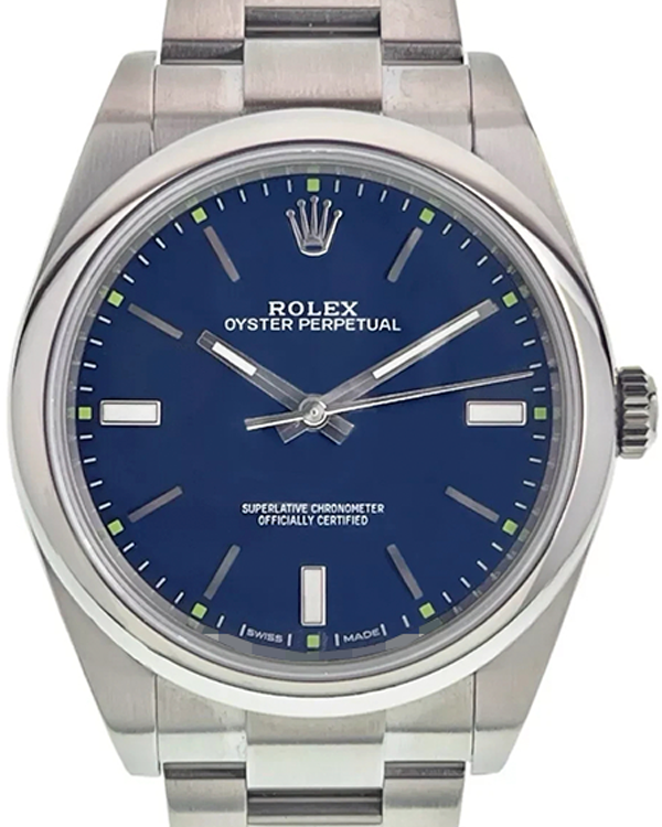 2016 Rolex Oyster Perpetual 39MM Blue Dial Steel Bracelet (114300)