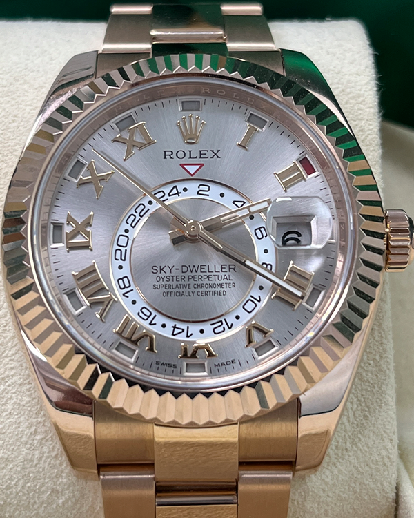 2015 Rolex Sky-Dweller 42MM Pink Sundust Dial Everose Gold Oyster Bracelet (326935)