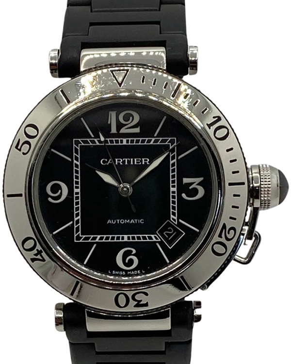 Cartier Pasha De Cartier Seatimer De Cartier 40MM Black Dial Rubber/Steel Strap (2790)