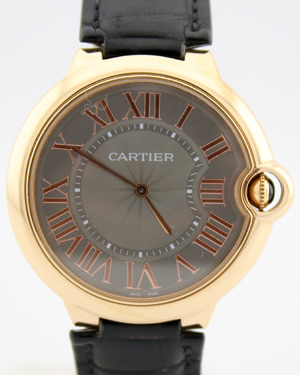 2015 Cartier Ballon Bleu De Cartier  "Collaborateur 2015" Especial Edition 40MM Grey Dial Leather Strap (WGBB0020)