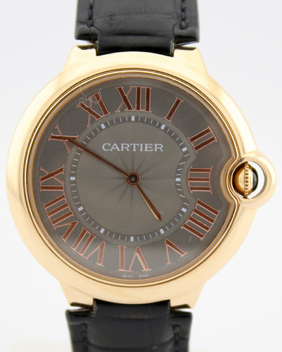 Cartier Ballon Bleu De Cartier  "Collaborateur 2015" Especial Edition 40MM Grey Dial Leather Strap (WGBB0020)