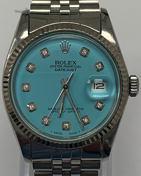 Rolex Datejust 36MM Aftermarket Blue Dial Jubilee Bracelet (16014)