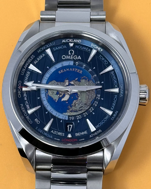 2023 Omega Seamaster Aqua Terra GMT Worldtimer 43MM Blue Dial Steel Bracelet (220.10.43.22.03.001)