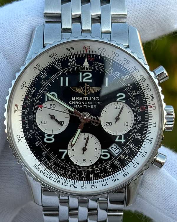 Breitling Navitimer 42MM Black Dial Steel Bracelet (A23322)