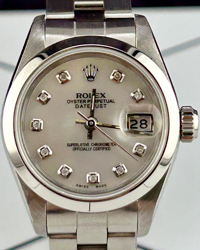 1988 (9.7 mill. Serial) Rolex Oyster Perpetual Lady Date 26MM Aftermarket Mother Of Pearl Dial Oyster Bracelet (69160)