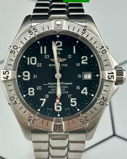 Breitling Superocean 41MM Black Dial Steel Bracelet (A17345)