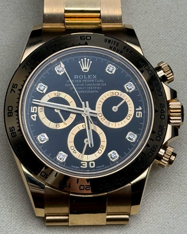 2023 Rolex Cosmograph Daytona 40MM Black Dial Yellow Gold Bracelet (116508)