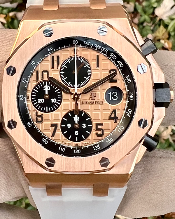 2017 Audemars Piguet Royal Oak Offshore Chronograph 42MM Gold Dial Rubber Strap (26470OR)