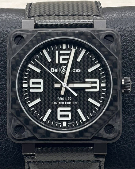 Bell & Ross BR 01-92 "Phantom" L.E. 46MM Black Dial Carbon Fiber Strap (BR0192-CA-FIBER-PH)