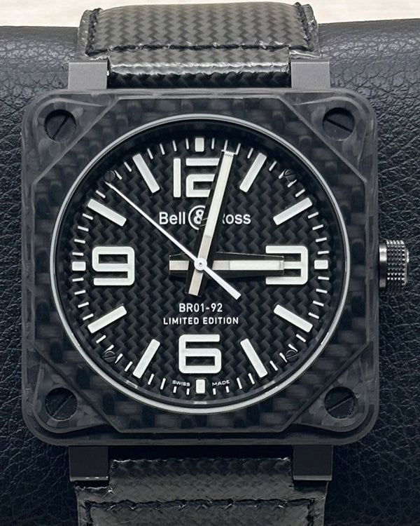 Bell & Ross BR 01-92 "Phantom" L.E. 46MM Black Dial Carbon Fiber Strap (BR0192-CA-FIBER-PH)