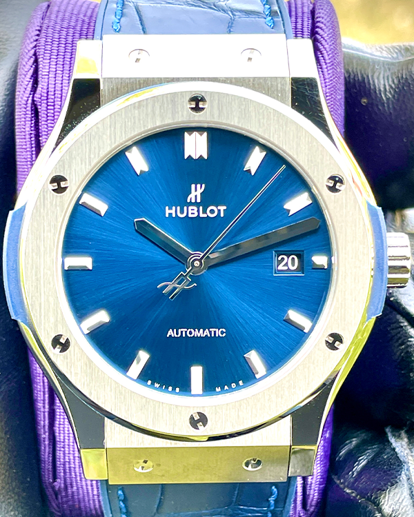 Hublot Classic Fusion 42MM Blue Dial Leather Strap (542.NX.7170.LR)