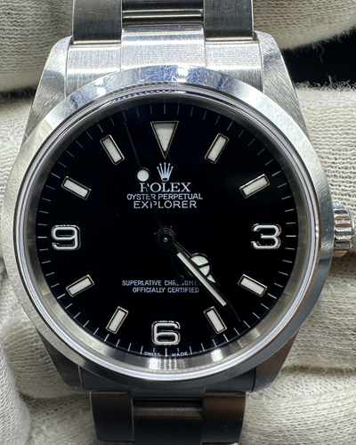 2007 (Z Serial) Rolex Explorer 36MM Black Dial Steel Bracelet (114270)