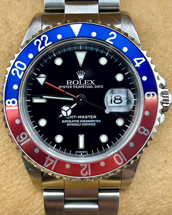 1999 (A Serial) Rolex GMT-Master "Pepsi" 40MM Black Dial Oyster Bracelet (16700)