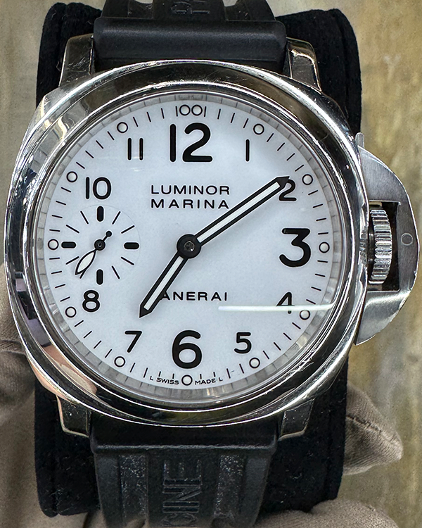 2007 Panerai Luminor Marina 44MM White Dial Rubber Strap (PAM00113)