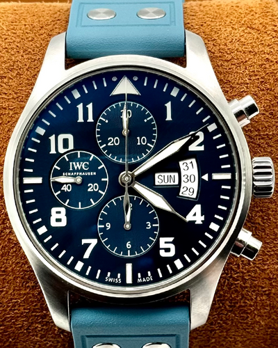 2020 IWC Schaffhausen Pilot Chronograph "Le Petit Prince" 43MM Blue Dial Rubber Strap (IW377706)