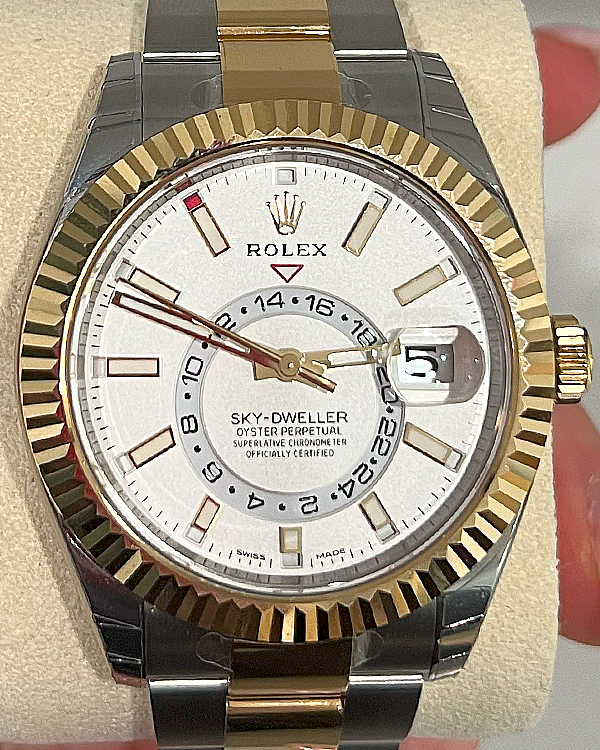 Rolex Sky-Dweller 42MM White Dial Two-Tone Bracelet (326933)