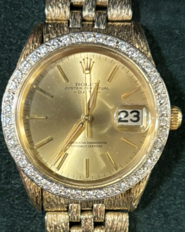 Rolex Oyster Perpetual Date 36MM Champagne Dial Yellow Gold Jubilee Bracelet (1500)