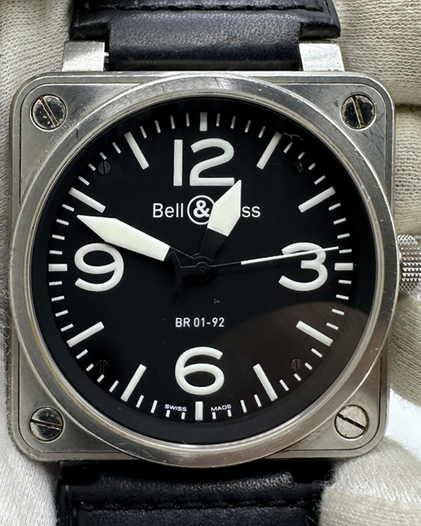 Bell & Ross BR 01 46MM Black Dial Leather Strap (BR01-92-S)