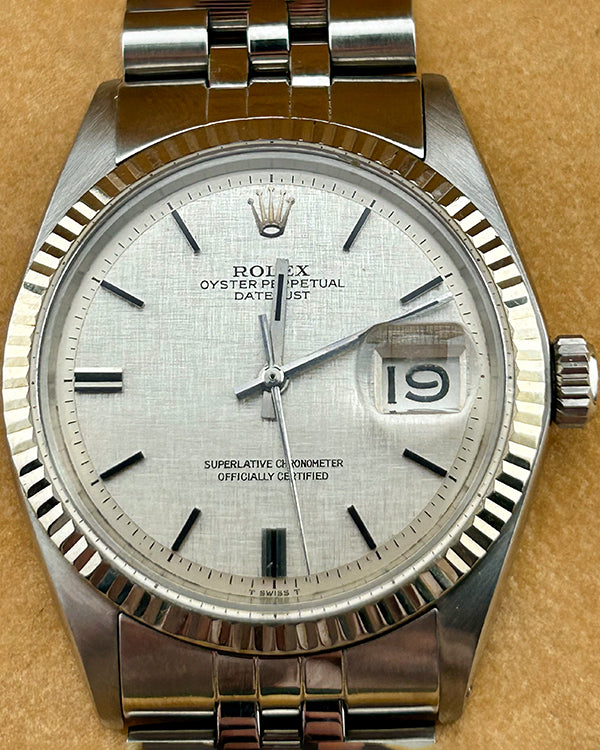 Rolex Datejust 36MM "Linen" Silver Dial Jubilee Bracelet (1601)