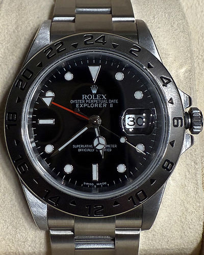 Rolex Explorer II 40MM Black Dial Oyster Bracelet (16570)