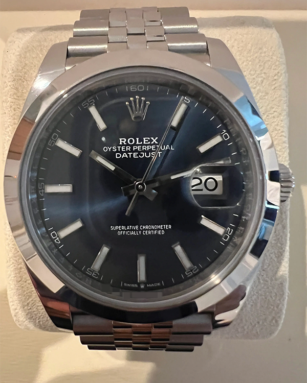 2019 Rolex Datejust 41MM Blue Dial Oystersteel Jubilee Bracelet (126300)