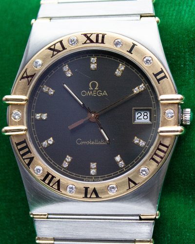 No Reserve - Omega Constellation 34MM Quartz Black Dial Two-Tone Bracelet (396.1070/08)