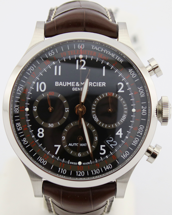 2021 Baume & Mercier Capeland 44MM Black Dial Leather strap (M0A10067)