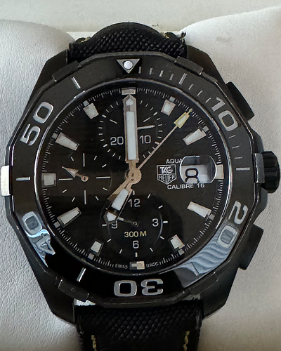 2016 Tag Heuer Aquaracer 43MM Black Dial Textile Strap (CAY218A)