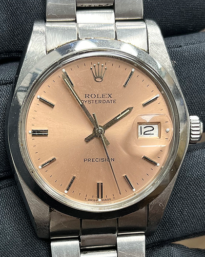 Rolex Oyster Precision 34MM Aftermarket Salmon Dial Oyster Bracelet (6694)