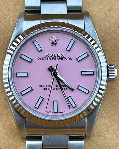 Rolex Oyster Perpetual 31MM Aftermarket Pink Dial Oyster Bracelet (67514)