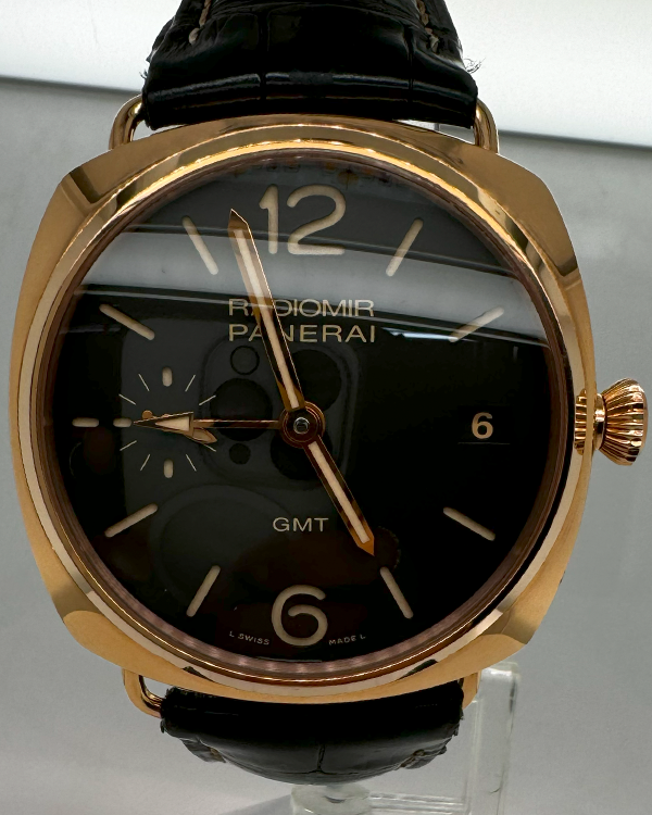 Panerai Radiomir 3 Days GMT 47MM Black Dial Leather Strap (PAM00421)