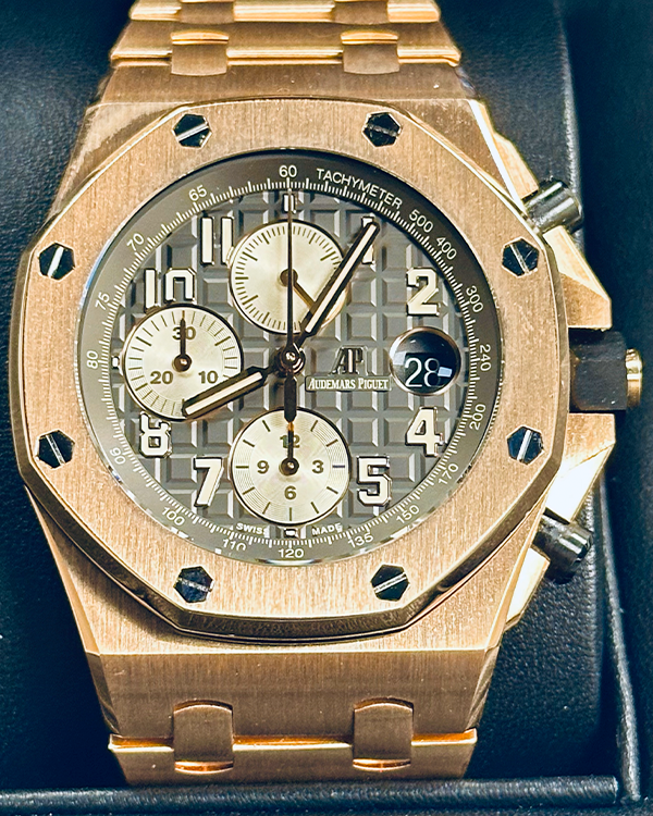 2018 Audemars Piguet Royal Oak Offshore Chronograph 42MM Grey Dial Red Gold Bracelet (26470OR.OO.1000OR.02)