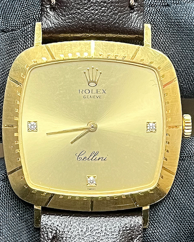 Rolex Cellini 30MM Champagne Dial Leather Strap (4084)