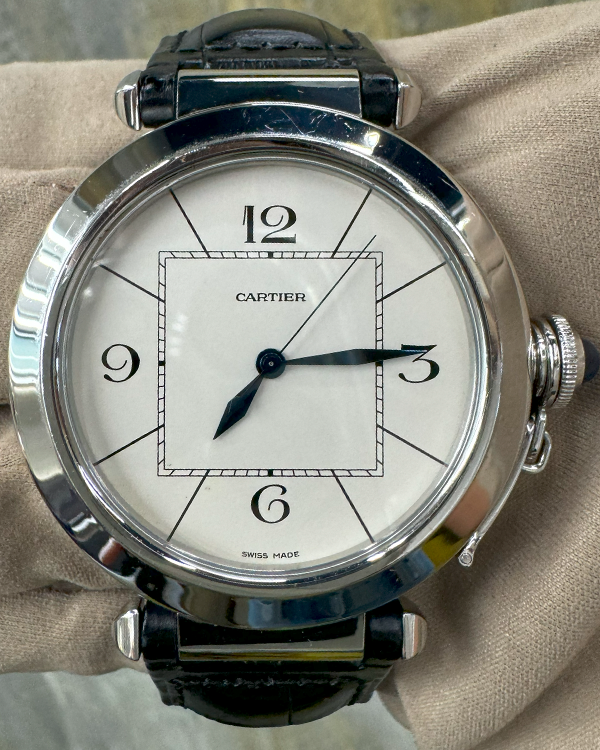 Cartier Pasha De Cartier 42MM White Dial Leather Strap (2730)