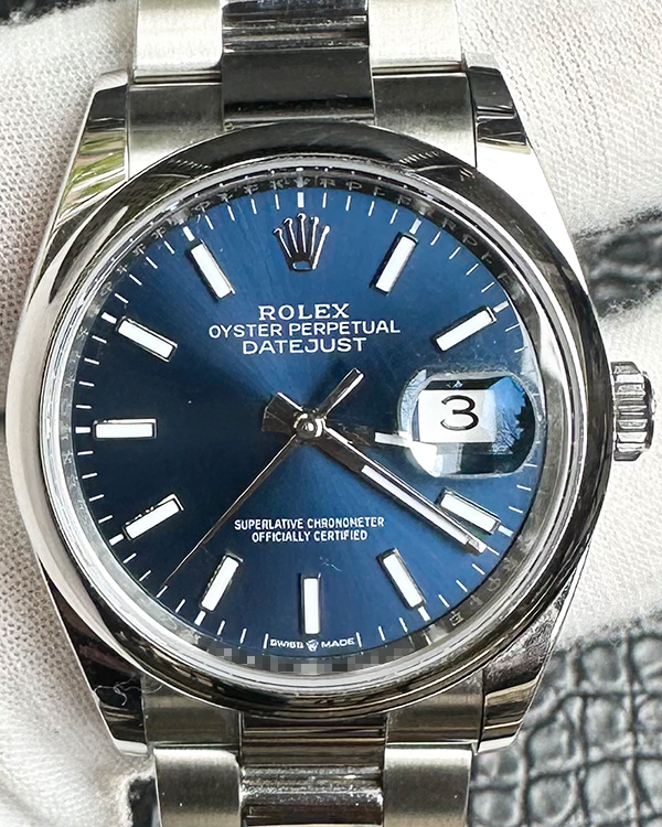 2024 Rolex Datejust 36MM Bright Blue Dial Oystersteel Bracelet (126200)