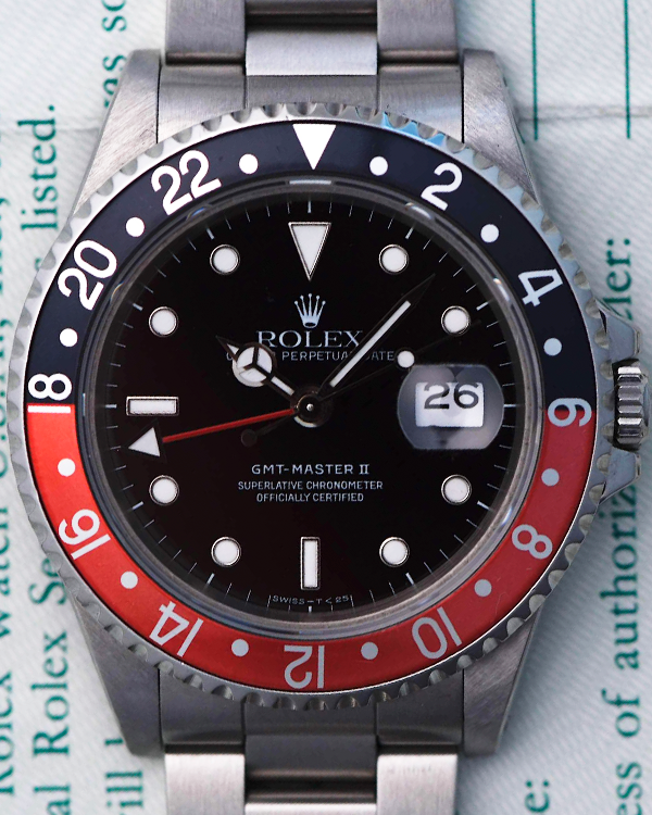 1991 (E-Serial) Rolex GMT-Master II "Coke" 40MM Black Dial Oyster Bracelet  (16710)