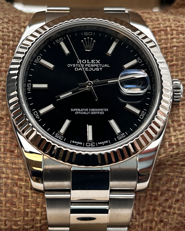 2017 Rolex Datejust 41 Oystersteel and White Gold Black Dial (126334)