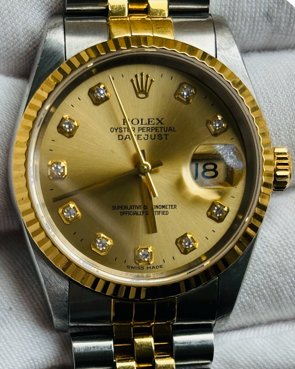 Rolex Datejust 36MM Champagne Dial Two-Tone Jubilee Bracelet (16233G)