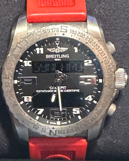 Breitling Cockpit B50 46MM Quartz Black Dial Rubber Strap (EB501022/BD40)