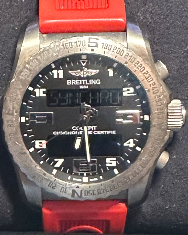 Breitling Cockpit B50 46MM Quartz Black Dial Rubber Strap (EB501022/BD40)