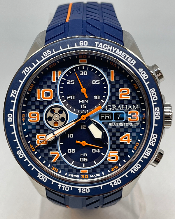 Best Graham Ruber Straps Graham Silverstone RS Racing 46MM Blue Dial Rubber Strap (2STEA.U04A ...