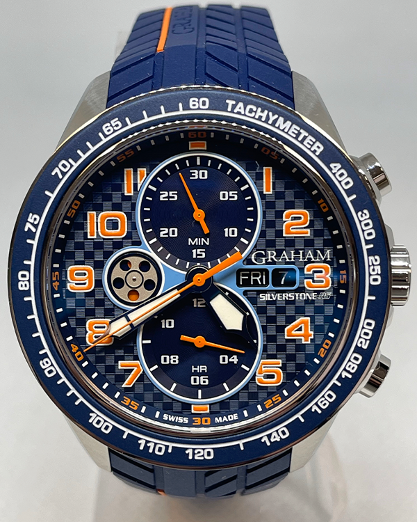 Graham Silverstone RS Racing 46MM Blue Dial Rubber Strap (2STEA.U04A)