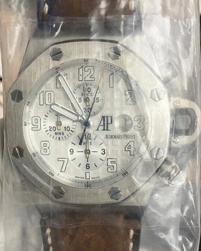 2003 Audemars Piguet Royal Oak Offshore "Terminator T3" L.E. 48MM White Dial Leather Strap (25863TI.OO.A080CU.01)